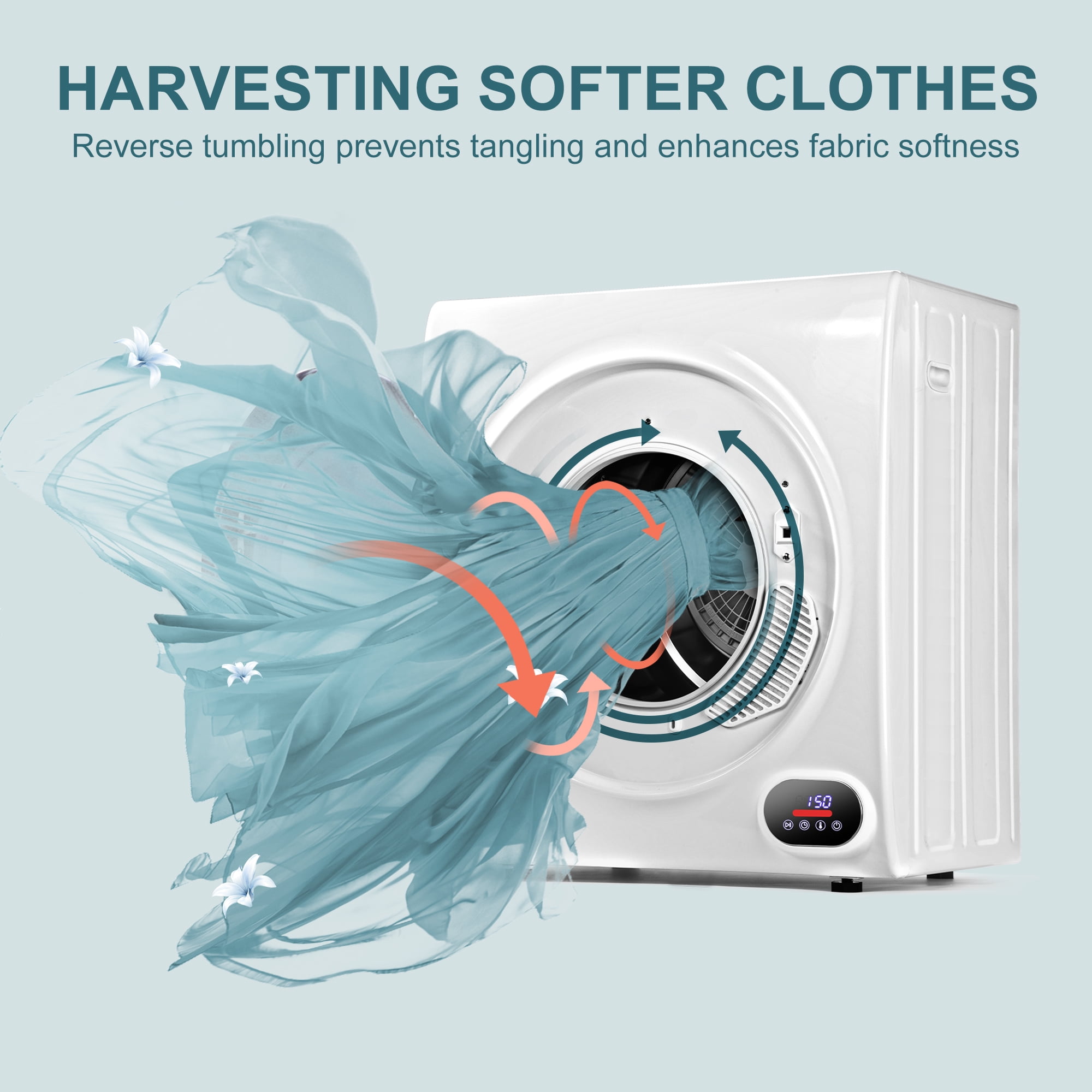 Simzlife 2.6 Cu. ft Compact Laundry Dryer Clothes Dryers