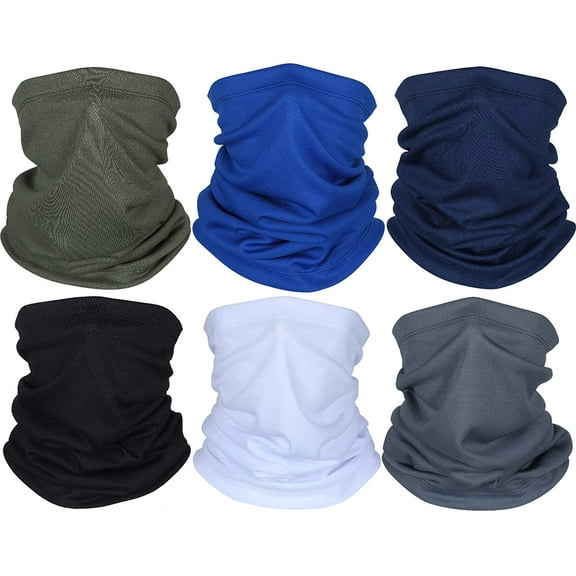 Viworld Summer Face Cover Scarf Mens Balaclava Neck Gaiter Baclava Face Breathable Bandana Sun Protection Cycling Running 6-Pack