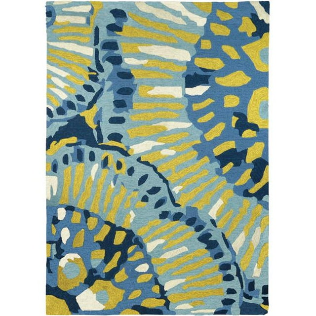 Homefires PPS-TYG001E 5 x 7 ft. Gloriosa Floral Indoor Outdoor Area Rug, Gold