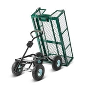 Increkid 660 lbs Steel Garden Cart Utility Mesh Wagon with Removable Sides