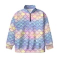 thumbnail image 4 of Uorisanigo Girls Sweatshirts Fashion Long Sleeve Pullover Crop Tops Fall Trendy Rainbow Mermaid Scales Athletic Tops Drop Shoulder School Cropped Pullover Hoodies for Sports and Daily Wear, 4 of 7