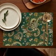 thumbnail image 4 of Artistic Boho Paisley Placemats Set of 6, Flax Durable Linen Heat Resistant Wrinkle Free Table Mats Featuring Colorful Vintage Floral and Mandala Design, 4 of 5