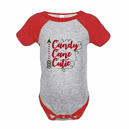 

7 ate 9 Apparel Kids Candy Cane Cutie Red Raglan Onepiece