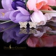 thumbnail image 6 of Diamond Celebrity's Men's/Womens 925 Silver Yellow 0.50ct VVS 'D' Moissanite Butterfly Stud Earrings, 6 of 12
