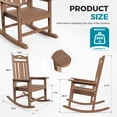 thumbnail image 4 of Ciokea Outdoor Rocking Chair All-Weather HDPE Oversize Porch Rocker Chairs for Patio Garden Backyard Brown, 4 of 8
