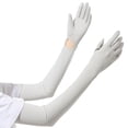 thumbnail image 2 of Fvsianol Full Finger Gloves Elastic Fabric Sunscreen Gloves 1 Pair Long Glove Unisex Sunblock Driving UV Protection Non slip Full Finger Arm Protective Outdoor, 2 of 8