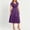 Purple, variant on Women's Plus Size V Neck Short Sleeve Midi Dress, High Waist Flared A-Line Solid Vintage Swing formal Dress Purple XL(XL)