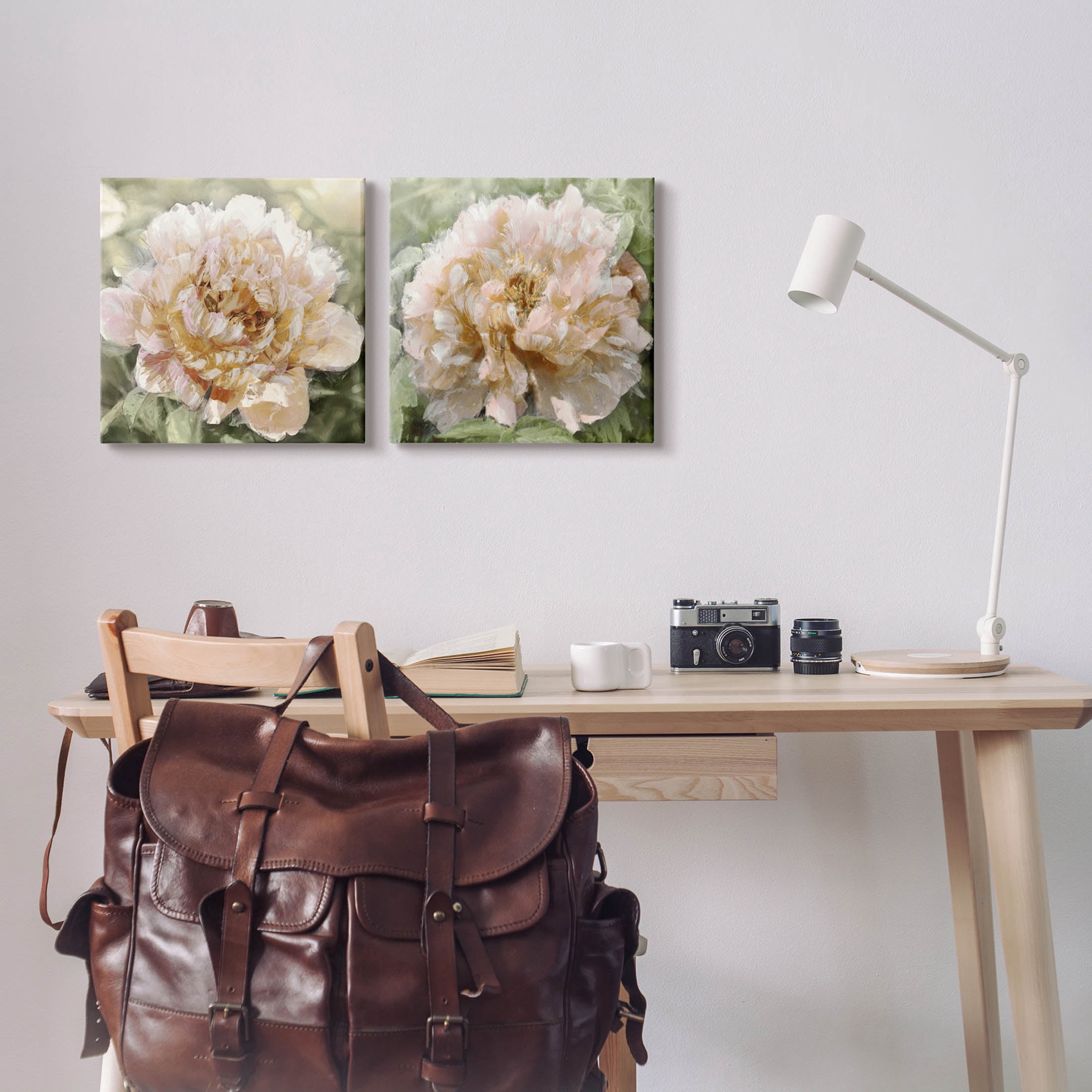 Carnation Plant Blooming Garden Botanical & Floral Graphic Art Gallery Wrapped Canvas Print Wall Art, Set of 2