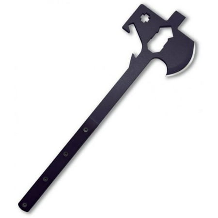 - Ontario Knife Xtreme Rescue Series, Fixed Blade Entry Tool with S7 Steel Blade, Black with Black Handle, Overall Length 24.0
