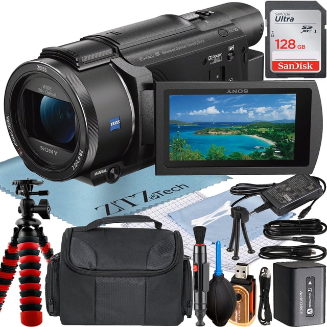 Videocámara Sony FDR-AX53 4K Ultra HD Zeetech con Tarjeta de Memoria SanDisk de 128 GB Estuche Trípode Paquete de Accesorios