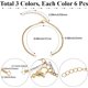 thumbnail image 2 of 1 caja de 18 pulseras de eslabones ovalados de 3 colores, de acero inoxidable, de metal dorado, plateado y negro, ajustables, con cierres de pinza de langosta y anillas de salto., 2 of 7
