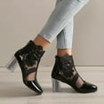 thumbnail image 4 of Mostsola Dress Ankle Boots for Women Elegant Embroidery Mesh Clear Heel Zipper Booties, 4 of 8