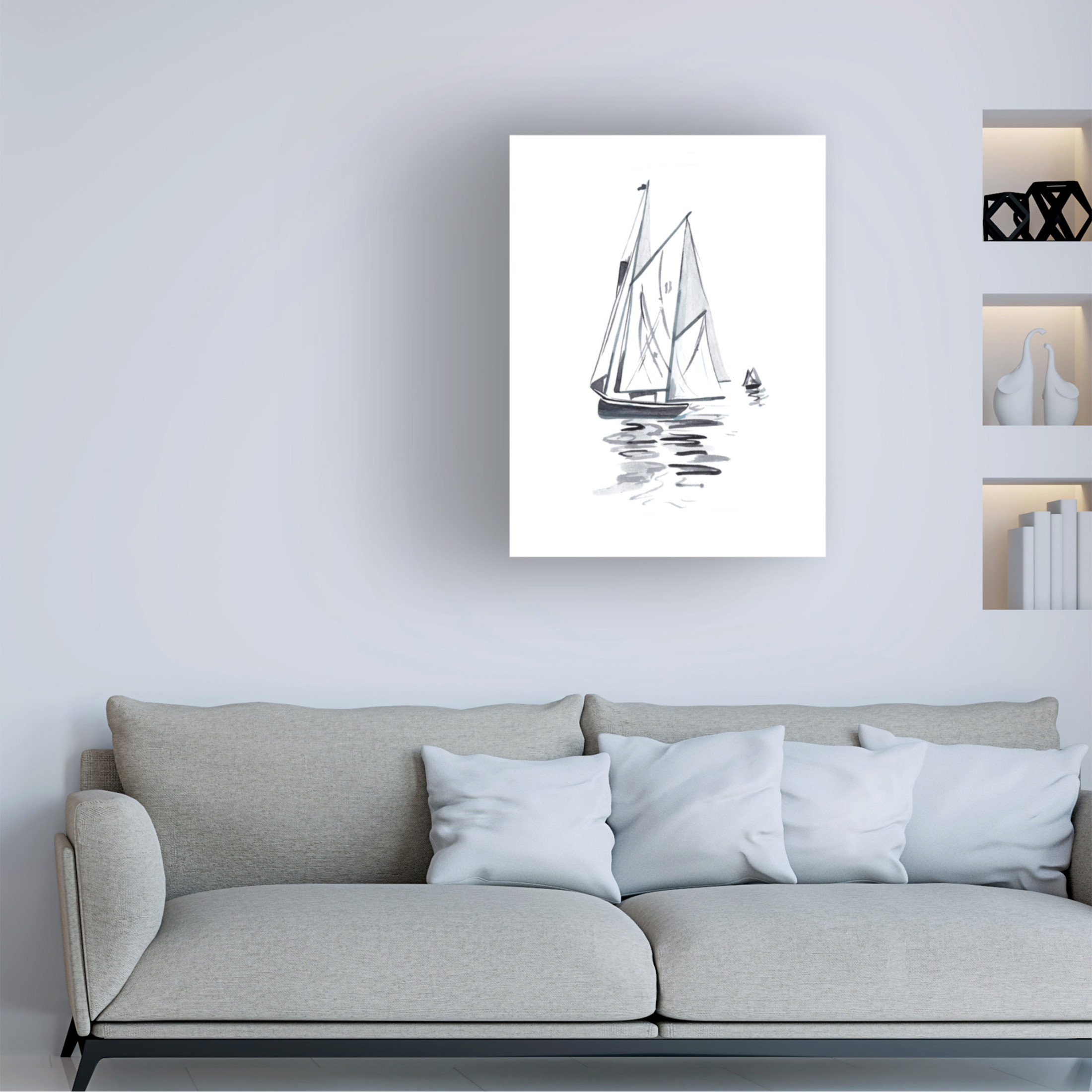 Trademark Fine Art Melissa Wang Blue Boat II Canvas Wall Art