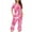 Hot Pink 8, variant on HUJlwoi Women Button down Pajama Tie Dye Printed Sleepwear Sets Short Sleeve Shirts and Capri Pants Lounge Pj Sets with Pocket