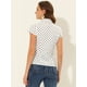 thumbnail image 4 of INSPIRE CHIC Camiseta De Manga Corta Vintage Con Lunares Para Mujer Blanco XS INSPIRE CHIC Camisa, 4 of 5