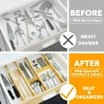 thumbnail image 2 of SpaceAid Bamboo Kitchen Organizer Drawer Dividers, Expandable (13.25-17 in), 13.25"L x 0.6"W x 2.6"H, 2 of 6