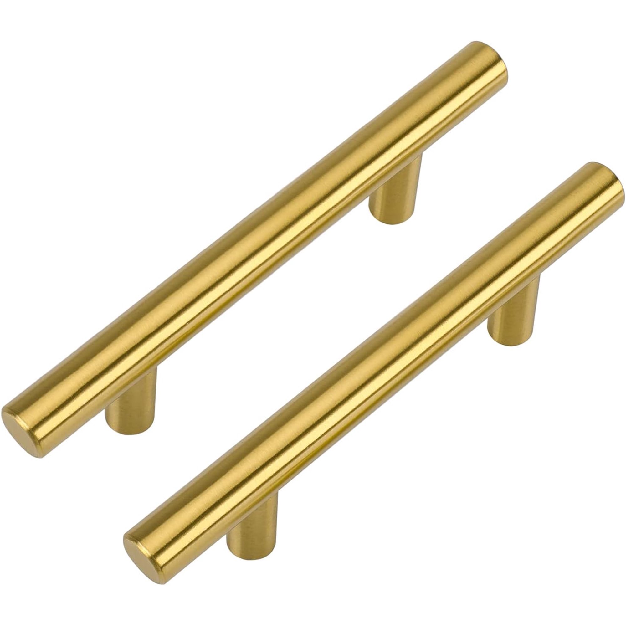 Homdiy Brushed Nickel Cabinet Handles - 15 Pack, 3-3/4" Hole Centers, Stainless Steel, For Kitchen & Bathroom
