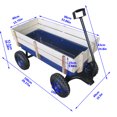 thumbnail image 5 of iRerts All Terrain Wagon for Kids Adults, Kids Wagon with Removable Wood Sides, 10" Pneumatic Tires, Extra-long Handle, 176 lbs Capacity, Steel Utility Cart Outdoor Beach Wagon for Garden, Blue, 5 of 10