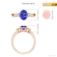 thumbnail image 4 of ANGARA Natural Oval 1.25 ct Tanzanite Split Shank Ring with Trio Diamonds in 14K Rose Gold for Women (Size-8x6mm) | December Birthstone, Anniversary, Jewelry Gift for Women | Natural Tanzanite Ring, 4 of 8