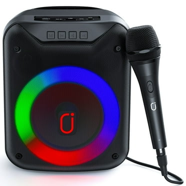FanFun Karaoke Machine for Kid, Bluetooth Speaker with Party Lights, Portable PA System with Wired Microphone