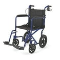 thumbnail image 2 of Medline Aluminum Transport Chair, 12" Wheels, Blue, 2 of 2