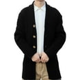 thumbnail image 2 of gbyLJF Men's Mid-length Knitted Cardigan Solid Color Turndown Collar Long Sleeve Jacket Slim Fit Full Button Down Sweater Coat, 2 of 4