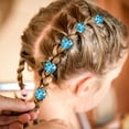 thumbnail image 4 of 20Pcs Mini Blue Flower Hair Clips with Rhinestone Cute Hair Pins Decorative Hair Clips Wedding Hair Barrettes Bridal Hair Accessories for Girls Women, 4 of 8