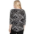 thumbnail image 2 of Alfred Dunner Womens Geometric Textured Top With Necklace, 2 of 4