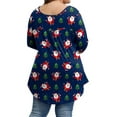 thumbnail image 5 of Attraco Womens Plus Size Oversized V-neck Printed Top Long Sleeve Christmas Casual Flowy Tunic Shirt, 5 of 5