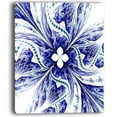 thumbnail image 2 of Symmetrical Blue White Fractal Flower - Floral Canvas Art Print, 2 of 3