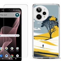 Phone Case for ATT Verge 2 5G, with Screen Protector, by OneToughShield - Tree on Hill