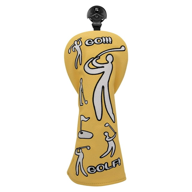 Funda protectora de madera para cabeza de golf duradera, regalo para golfistas, para hombres y mujeres UT amarillo
