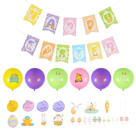 

TINKSKY 1 Set of Easter Party Bunting Pendants Easter Themed Dessert Cake Baking Decors