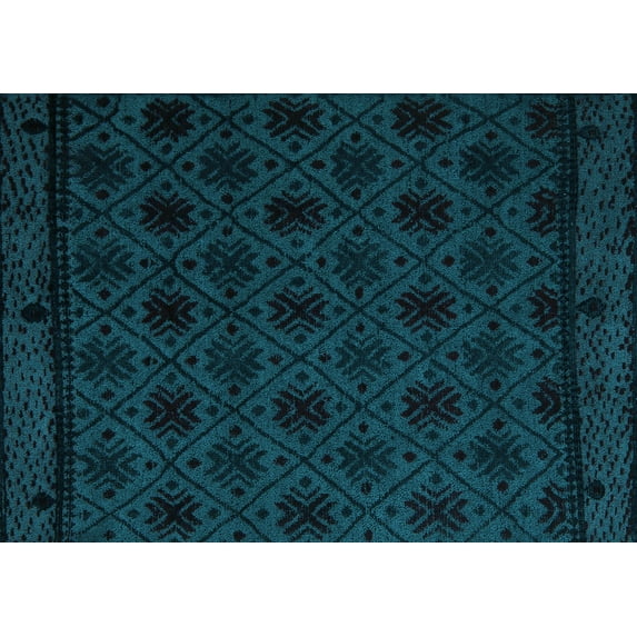 Ahgly Company Indoor Rectangle Abstract Light Blue Modern Area Rugs, 6' x 9'