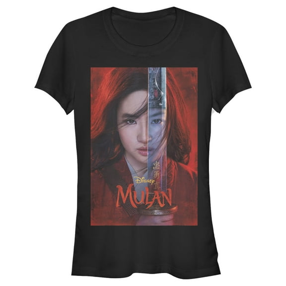Junior's Mulan Movie Poster  Graphic Tee Black Large