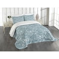 thumbnail image 3 of Ambesonne Sea Shells Quilted Bedspread Set 3 Pcs, Doodle Style Pattern, Queen Size, Blue Grey White, 3 of 5