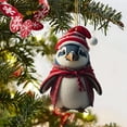 thumbnail image 4 of Acrylic Christmas Penguin Ornament Pendant for Car Rearview Mirror and Tree Decor, Cape Design Hanging Accent for Holiday Interior and Backpack(C), 4 of 5