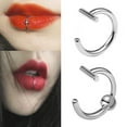 thumbnail image 1 of LEEYNEER Lip Rings Fake Spring Clip On Nose Rings Fake Lip Hoop Rings Piercing Body, 1 of 9