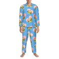 thumbnail image 3 of Fotbe Avocado Lovers Pijama de Hombre con Estampado de Manga Larga, Conjunto de 2 Piezas, Ropa de Dormir Suave y Cómoda con Bolsillos-Small, 3 of 7