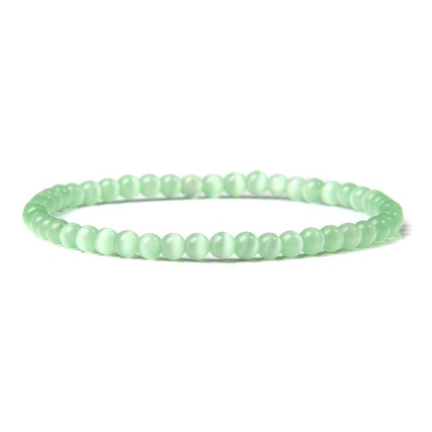 Pulsera de energía de cuentas de Chakra de 4mm, pulsera elástica de piedra de ónix de ágatas redondas naturales, brazaletes para mujeres y hombres, joyería de Yoga hecha a mano Tan Jianjun unisex