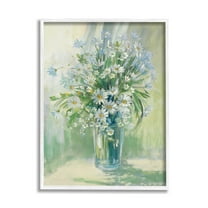 Stupell Industries Sunlit Bouquet of Daisies Blue Green Pastels, 24 x 30,Design by Carol Rowan