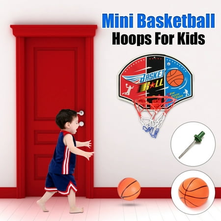 Portable Basketball System Backboard with Ball Hoop and Net + Basketball + Needle Children Kids Indoor Mini Basketball Game Set Toys Gift