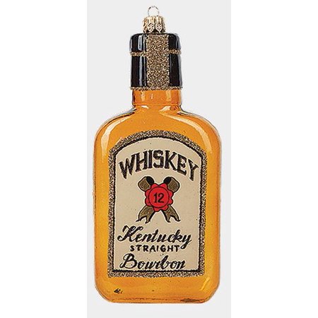 Bottle of Kentucky Bourbon Whiskey Polish Glass Christmas Ornament
