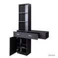 thumbnail image 5 of GZXS Wall Mount Barber Stations, Modern Simple Hair Styling Salon Equipment W/ 3 Open Shelves, Lockable Left Shelf (Black), 5 of 9