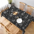 thumbnail image 1 of Halloween Tablecloth Rectangle 60x120 Inch,Black White Spider Webs Stars Table Cloth,Stain Resistance Polyester Fall Autumn Holiday Indoor Outdoor Table Covers for Kitchen Dining Parties, 1 of 6