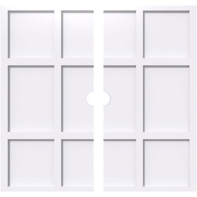 Ekena Millwork CMP30RK2-02000 30 Po OD x 2 Po ID Carré Rubik Architectural Grade Médaillon de Plafond Contemporain PVC - 2 Pièces