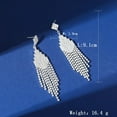 thumbnail image 3 of Glittering Rhinestone Tassel Dangle Earrings,Trendy Sparkling Chandelier Drop Earerings,Aesthetic Party Prom Accessories Jewelry Gift for Women, 3 of 11