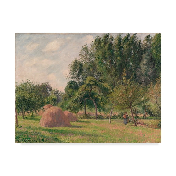 Trademark Fine Art 'Haystacks Morning Eragny' Canvas Art by Camille Pissarro