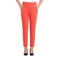 thumbnail image 4 of Oksale Slim Straight Leg Pants for Women with Pockets Petite Pull On Casual Summer Pants Plus Size Stretchy High Waisted Lightweight Pants Orange 2XL, 4 of 7