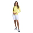 thumbnail image 3 of IBKUL Adult Female Solid Long Sleeve Mock Neck Top, Color: Butter, Size: XS, 3 of 4